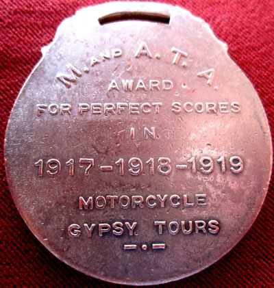 1917-1919 Gypsy Tour Medal back