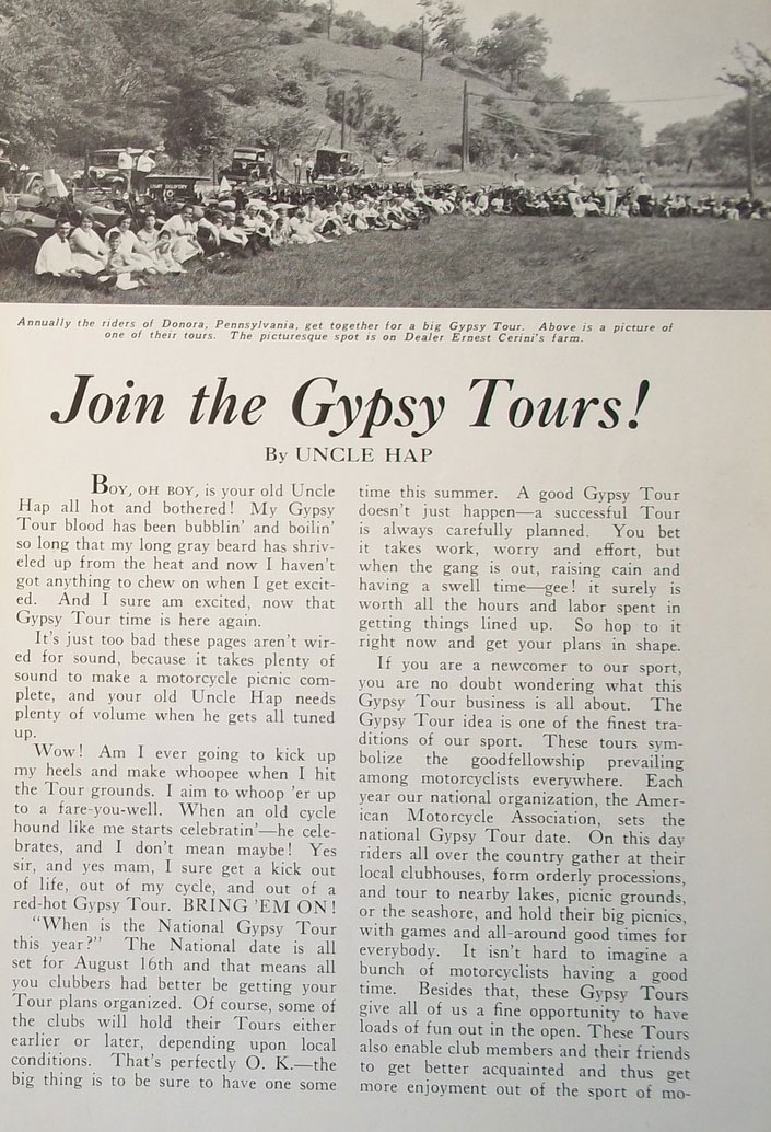 July 1936 Gypsy Tour article